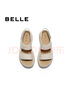 百麗（Belle）簡約休閑勃肯鞋女2025夏新商場同款厚底舒適涼鞋D9J2DBL5 杏色 38 (240mm) 曬單實(shí)拍圖