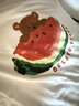 gelatopique七夕禮物25春夏新品女小熊西瓜短袖T恤睡衣套裝PWCT251334 灰白色 均碼 曬單實(shí)拍圖