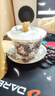 好巷泥羊脂玉墨龍三才蓋碗茶杯陶瓷家用高檔精致泡茶碗不燙手功夫茶具 羊脂玉墨龍360°-出水蓋碗 曬單實(shí)拍圖