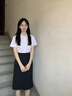 匆蒙夏季襯衫女竹纖維微彈白色襯衫簡(jiǎn)約百搭商務(wù)打底內(nèi)搭女方領(lǐng)修身 曬單實(shí)拍圖