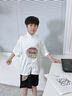 G.DUCKKIDS2025新款夏季國潮個(gè)性圖案套裝男女童時(shí)尚短袖短褲兩件套 白色 120 cm 曬單實(shí)拍圖