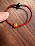 周六福七夕禮物  黃金轉(zhuǎn)運(yùn)珠女款5D硬金琺瑯?biāo)蓪?duì)足金串珠T 定價(jià) 柿子-0.94g 曬單實(shí)拍圖