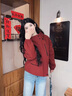 啄木鳥安可拉紅加絨加厚派克棉服女短款24秋冬新款保暖沖i鋒衣夾克棉衣 棗紅色 加絨 L 建議111-130斤 衣長(zhǎng)56 曬單實(shí)拍圖