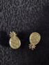 金至尊（3D-GOLD)菠蘿黃金耳釘999足金實(shí)心耳釘小清新耳飾七夕禮物送禮計(jì)價(jià) 金重1.51克(配珠寶禮盒) 曬單實(shí)拍圖