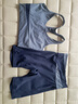 徽昂運動套裝女瑜伽服跑步健身服速干衣拼色內(nèi)衣短褲背心五分褲藍XL 曬單實拍圖