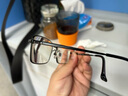 依視路（ESSILOR）男女款商務(wù)超輕鏡框可配依視路鏡片光學(xué)近視定制防藍光平光眼鏡 鈦+金屬-全框-4004BK-黑色 鏡框+依視路膜巖高清1.60現(xiàn)片 曬單實拍圖