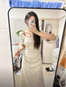 凡小如法式碎花連衣裙夏天女2025年新款假兩件大碼收腰顯瘦包臀溫柔風(fēng) 白色 L 【建議95-105斤】 曬單實(shí)拍圖