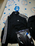 adidas經(jīng)典復(fù)古三條紋雙拉鏈寬松夾克外套男女春季阿迪達(dá)斯三葉草   黑色   XL 曬單實(shí)拍圖