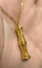 周大生黃金吊墜足金古法節(jié)節(jié)高升吊墜竹節(jié)項(xiàng)鏈送老婆送父母生日禮物女 吊墜金重約4.6g（贈(zèng)金色銀鏈） 曬單實(shí)拍圖