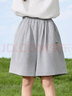 茵曼（INMAN）童裝女童運動休閑短褲愛心刺繡2025夏季兒童 花灰色 150 曬單實拍圖