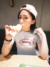 MMLG 87mm 短袖t恤女夏季新款正肩修身顯瘦韓系潮牌百搭短款上衣女 淺藍(lán)色 S 曬單實(shí)拍圖