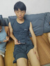 浪莎男士睡衣男夏季薄款背心無(wú)袖涼感透氣寬松家居服可外穿2025復(fù)古藍(lán) 曬單實(shí)拍圖