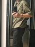 KOLON SPORT/可隆短袖 男子戶外休閑運(yùn)動(dòng)DAY PACK襯衫 LHSH4MTK59-KK 卡其色 L 175/96A 曬單實(shí)拍圖