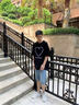 牛仔短褲夏季薄款高端男裝男士寬松涼感直筒炸街百搭五分褲中褲 淺藍(lán)色 29 曬單實(shí)拍圖