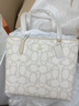 蔻馳（COACH）【品牌直供】女士CITY經(jīng)典標(biāo)志印花單肩托特包象牙白色 七夕禮物 曬單實(shí)拍圖