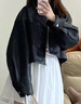 Fabrique多色短款夾克女秋季新品 黑色 XS 曬單實拍圖