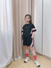 云初墨女童速干衣套裝兒童夏季跑步短袖運(yùn)動(dòng)服薄款大童春秋冰絲短袖 黑色【套裝】 160 cm 曬單實(shí)拍圖