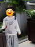 white wheat兒童2025春秋新款坎肩滿印純棉男女童秋季新品休閑馬甲 米色 100 曬單實(shí)拍圖