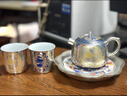 故宮敦煌文創(chuàng  )鎏銀茶具小套裝家用輕奢高檔茶壺茶杯送禮伴手禮禮盒 鄭文強老師-鎏銀敦煌套組 曬單實(shí)拍圖