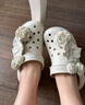 卡駱馳（CROCS）白鹿同款經(jīng)典泡芙花束洞洞鞋舒適百搭|211448 亞麻色-0HZ 35 (210mm) 曬單實(shí)拍圖