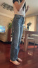 Levi's李維斯25年秋冬新款女士Ribcage高腰修身直筒休閑牛仔長(cháng)褲 淺藍色 27 (29) 曬單實(shí)拍圖