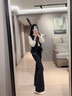 法曼萱（FAMANXUAN）黑色老錢風(fēng)西裝馬甲背心女2025夏新款時(shí)尚修身法式氣質(zhì)上衣 靜謐醇黑—馬夾 S 160/84A/S 曬單實(shí)拍圖