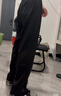 VETECOCOFF褲子男春秋夏季寬松休閑褲男士運(yùn)動衛(wèi)褲男生簡約直筒闊腿長褲男褲 2357 黑色 XL 【建議130-145斤】 曬單實(shí)拍圖