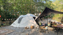 牧高笛（MOBIGARDEN）前庭后室 戶外露營(yíng)防風(fēng)防雨大空間營(yíng)地家庭牛津布帳篷 后室/晨霧白 曬單實(shí)拍圖