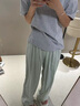 紅蜻蜓休閑褲女清涼山本褲裙女夏季2025年新款女裝褲子女士垂感闊腿褲 灰綠色 【常規(guī)】 M （101-115斤） 曬單實(shí)拍圖