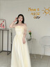 馨瑞緣（XINRUIYUAN）生日禮服女成人禮端莊平時可穿香檳色伴娘服畢業(yè)2025新款夏季 香檳中長D款 XS 均碼 曬單實拍圖