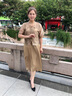 恒源祥媽媽夏裝貴夫人真絲連衣裙兩件套夏季新款中老年女國風(fēng)洋氣套裝裙 母親節禮物-香檳 XL 曬單實(shí)拍圖