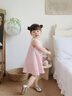 巴帝巴帝夏季嬰幼兒連衣裙子女童寶寶公主裙背心沙灘裙 粉色 兔兔小熊 90 曬單實拍圖
