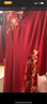 婉荷喜婆婆結(jié)婚宴禮服裙紅色喜慶長袖連衣裙敬酒服中老年媽媽春秋裙子 曬單實拍圖