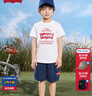 LEVI'S李維斯童裝男童短袖T恤工裝褲2件套夏季兒童休閑套裝 明亮白 曬單實(shí)拍圖
