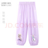 迪士尼兒童防蚊褲女童褲子夏季薄款居家休閑冰雪艾莎公主寶寶小孩 0001款 冰雪紫色 150 曬單實(shí)拍圖