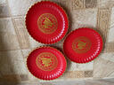 尚福欣家用供盤(pán)供佛水果盤(pán)佛前供果果盤(pán)塑料紅色托盤(pán)平底貢盤(pán)上供貢品盤(pán) 紅色金邊平底盤(pán)【福字】 1個(gè) 8英寸/直徑20厘米 曬單實(shí)拍圖