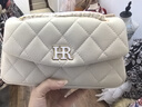 HR赫蓮娜包包女包小香風(fēng)菱格鏈條包女頭層牛皮單肩斜挎包生日禮物 白色 曬單實(shí)拍圖