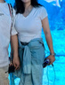 別語修身t恤女夏季新款收腰正肩顯瘦內(nèi)搭V領(lǐng)短袖上衣 白色 XL  曬單實拍圖
