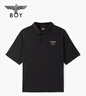 BOY LONDON春夏男女同款POLO衫黑色字母暗紋提花短袖T恤N01915 米白色 M 曬單實(shí)拍圖
