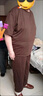 恒源祥大碼女裝2025新款胖mm夏裝女中老年媽媽裝洋氣寬松遮肚子休閑套裝 咖啡色 4XL 【建議160-180斤內(nèi)】 曬單實(shí)拍圖