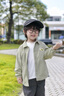 巴拉巴拉童裝薄外套幼童裝寶寶外套男童女童2025新款秋裝格子萌趣印花衣服 土灰綠40924 110 曬單實(shí)拍圖
