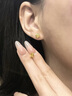 中國黃金閃耀星星黃金耳釘女18k五角星耳飾生日禮物送女友老婆紀念日紀念 18k閃耀星星耳釘 曬單實拍圖