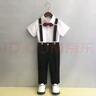 GOKU男童禮服主持人帥氣兒童小西裝套裝花童背帶褲英倫男孩鋼琴演出服 黑色褲子+襯衫+背帶領(lǐng)結 140 曬單實(shí)拍圖