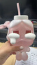 泡泡MART  CRYBABY眼淚工廠系列搪膠臉毛絨盲盒哭娃公仔玩具 哭哭兔毛絨吸管杯/不退不換 曬單實(shí)拍圖