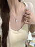 S925蝴蝶結玉髓項鏈女士輕奢氣質高級感滿鉆玉髓銀吊墜女鎖骨鏈子 Y157蝴蝶結項鏈【白粉禮盒】 曬單實拍圖