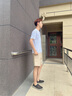 貓人抗菌莫代爾V領冰絲短袖T恤男士2025夏季新款涼感透氣半袖白色體恤 白色 L 【建議120-135斤】 曬單實拍圖