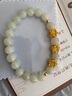 老鳳祥蓮花黃金手鏈女足金轉(zhuǎn)運(yùn)珠和田玉手串情人節(jié)禮物送女友老婆媽媽 【三生三世】足金蓮花和田玉手串 曬單實(shí)拍圖