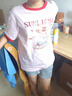 班尼路女童短袖t恤夏款小女孩夏季撞色半袖上衣中大童洋氣時髦體恤衫夏 曬單實(shí)拍圖