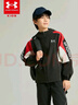 安德瑪（Under Armour）兒童春季外套男大童連帽梭織外套兒童外套251122501 黑色 170cm  曬單實(shí)拍圖