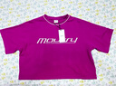 moussy 女裝新款運(yùn)動(dòng)風(fēng)多色刺繡LOGO短款T恤女010GAQ90-5130 090粉紅色 均碼 曬單實(shí)拍圖